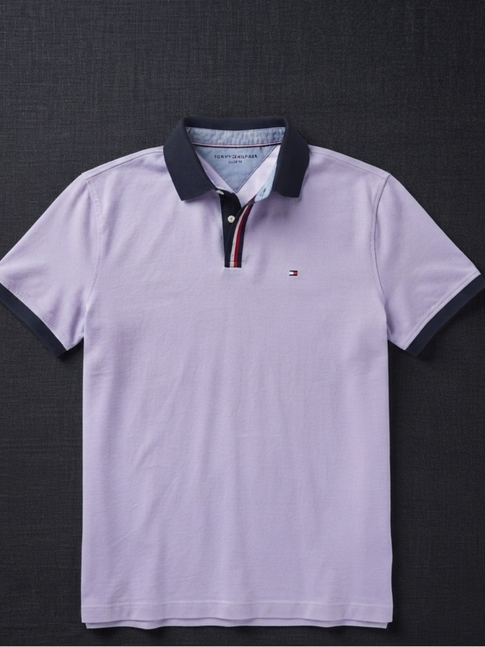 3/30$ | TOMMY HILFIGER 🧔🏻‍♂️ |  Men’s Lavender Polo with Navy Trim | XL